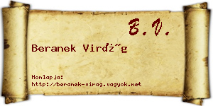 Beranek Virág névjegykártya